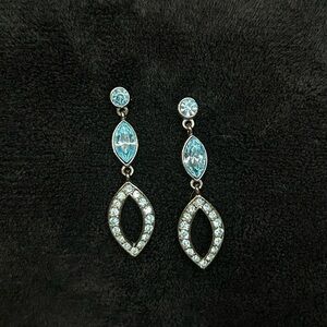 Vintage Givenchy Silver and Blue Crystal Earrings
